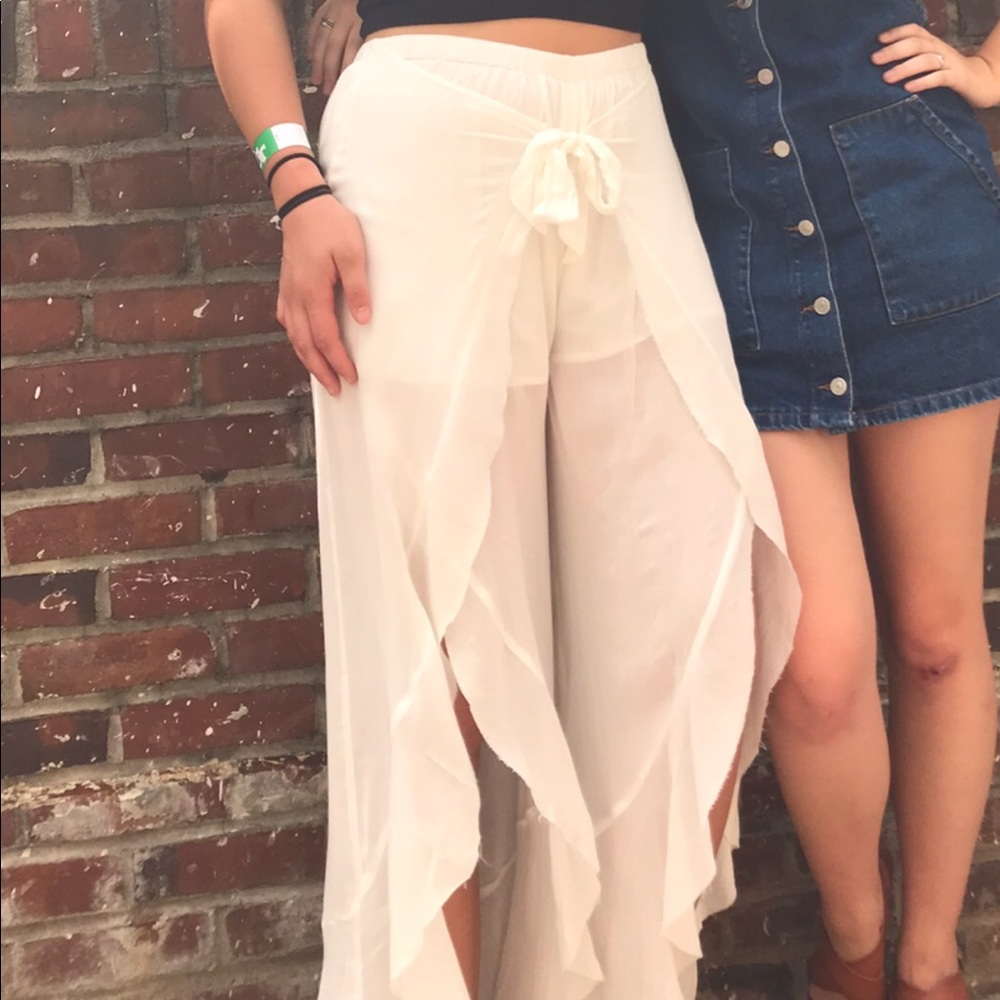 Flowy White Relaxed Pants